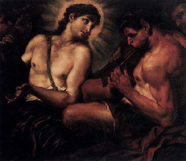 Johann Carl Loth Apollo, Pan, and Marsyas oil painting picture